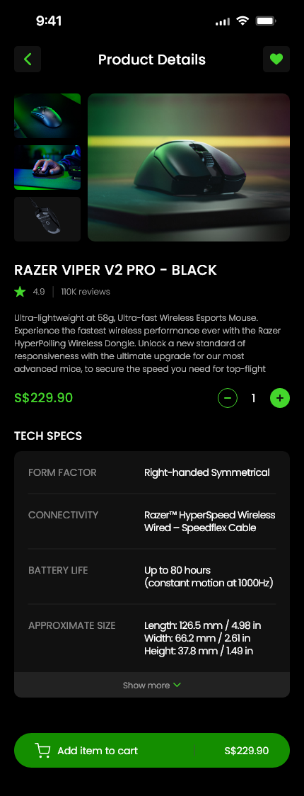 Razer shopping app